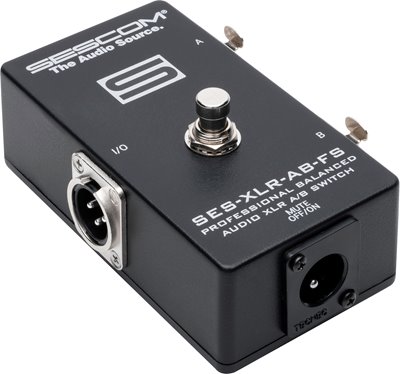 SES-XLR-AB-FS Balanced XLR A/B Passive Foot Switch with Disconnect/Mute